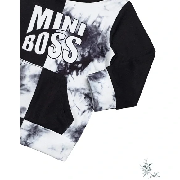 Baby Boy Outfit  Tie Dye Sweatshirt Mini Boss Long Sleeves Sweatshirt Set 12m - Picture 8 of 10